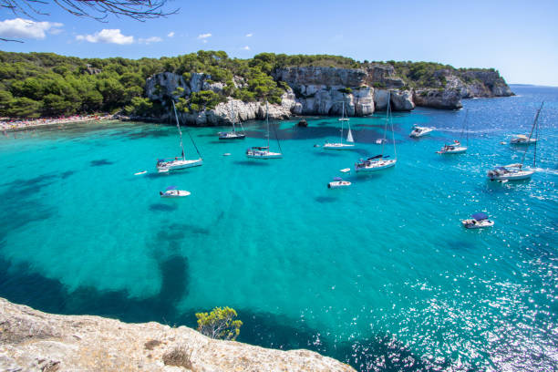 istock Boats and yachts on Macarella beach, Menorca, Spain 911150688