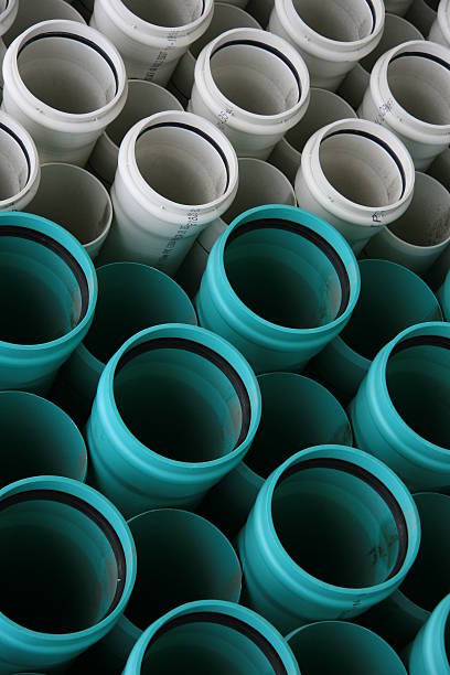istock Green and White PVC Pipes 91115503