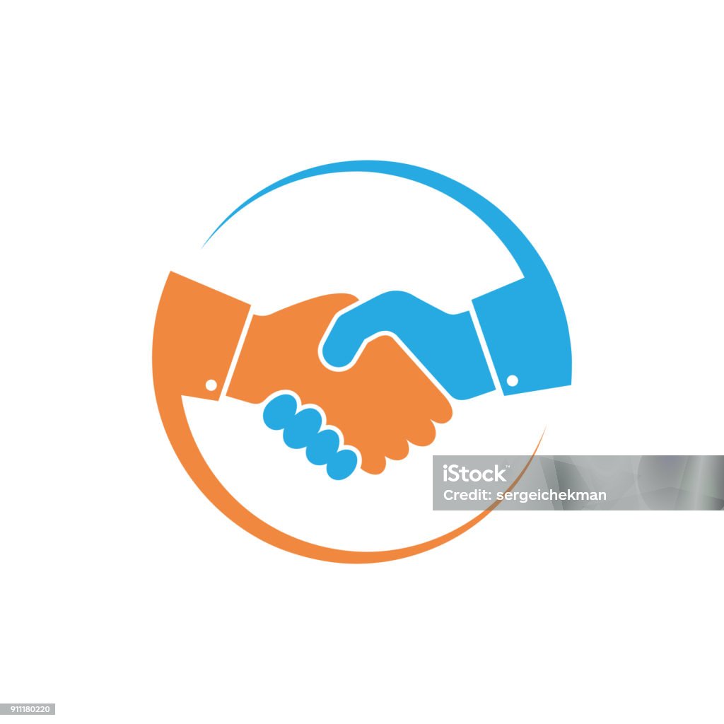 Icona handshake. Illustrazione vettoriale. - arte vettoriale royalty-free di Stringersi la mano