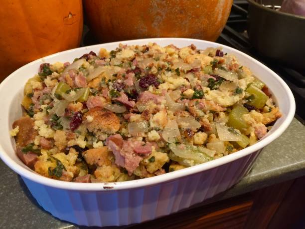 istock Holiday Stuffing or Dressing   in Casserole dish 911190228