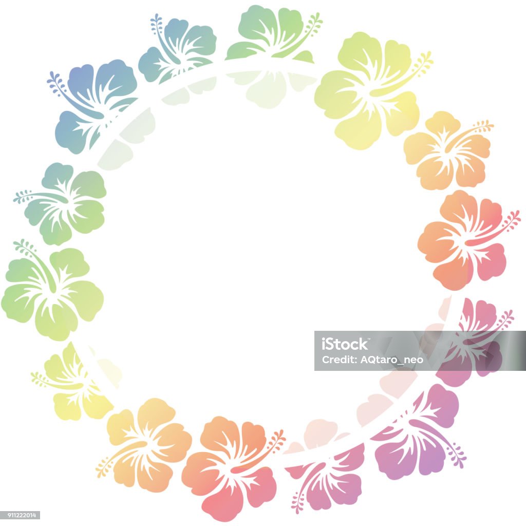 hibiscus flowers frame greeting card Big Island - Hawaii Islands stock vector