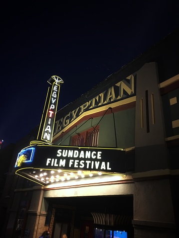 January 26, 2018-Park City utah: Egyptian theater which is one of many theaters showing movies for the Sundance film festival