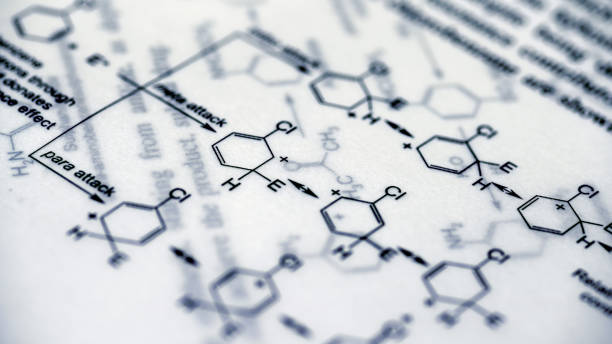 chemical formulas medical experiment - research chemistry dna formula imagens e fotografias de stock