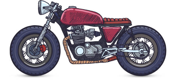 Motrocycle Bike Cafe Racer on White Background. Vector Motrocycle Bike Cafe Racer on White Background. Vector illustration cafe racer stock illustrations