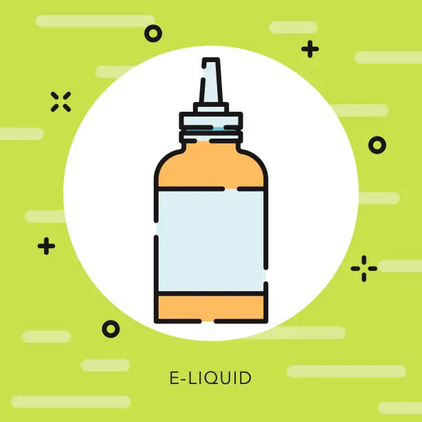 Vector illustration of E-Liquid Open Outline Vaping Icon