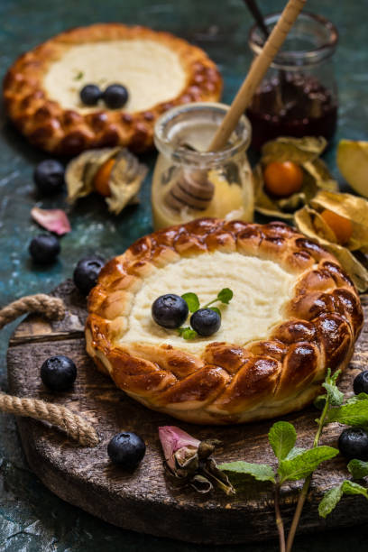 istock pie c fresh berries blueberries, fruit, with cottage cheese filling, cheesecake 911255982