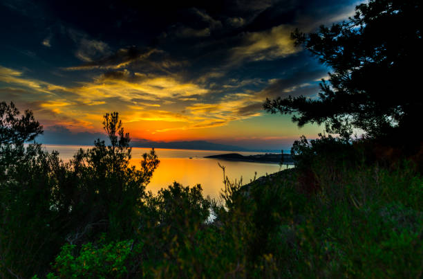 istock Amazing sunset and clouds in Thassos 911266364