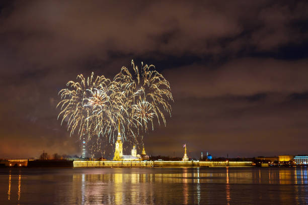 istock Firework on the Neva River at night. Saint Petersburg, Russia 911277968