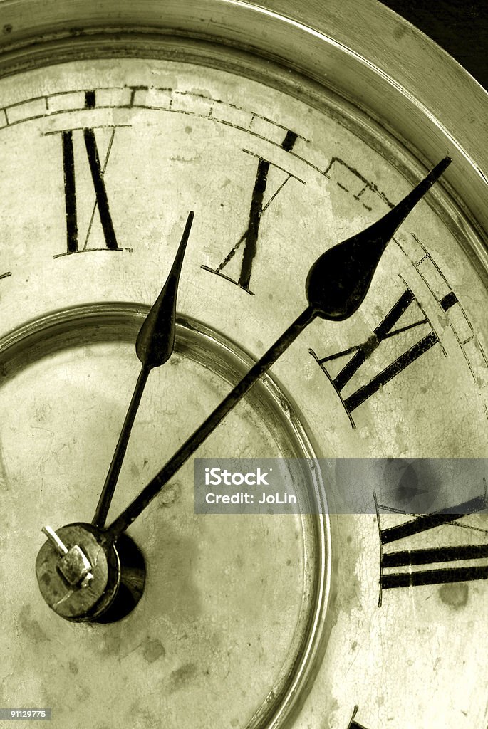 Alte Uhr Gesicht und Hände - Lizenzfrei Alt Stock-Foto