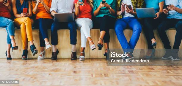 Social Media Concept Stock Photo - Download Image Now - Variation, People, Shoe