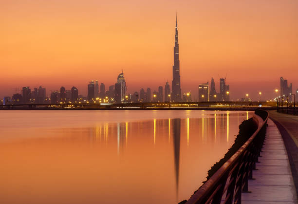 istock Sunrise colors over Dubai 911302110