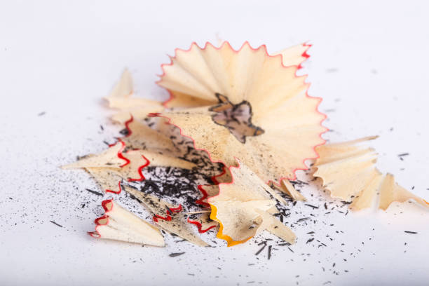 istock Wood pencils shaving on white background 911302948