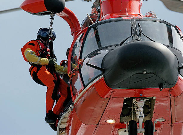 istock Coast Guard helicopter rescuer in San Francisco 91130630