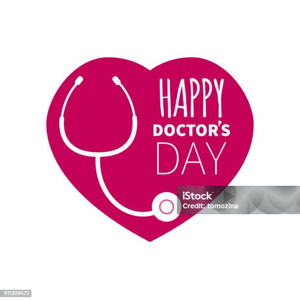 Stethoscope And Heart Stock Illustration - Download Image Now - National Doctors' Day, Happiness, Day