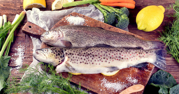 istock Fresh fish and ingredients for cooking 911310826