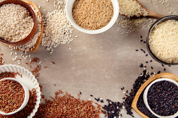 istock Different kinds of rice grains 911311106