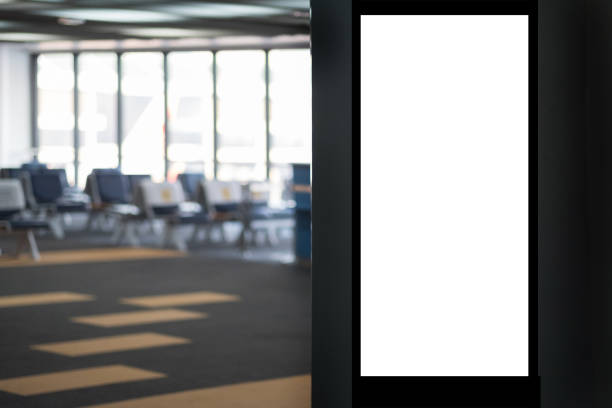 istock Banner signage mock up display in airport mock up 911314348