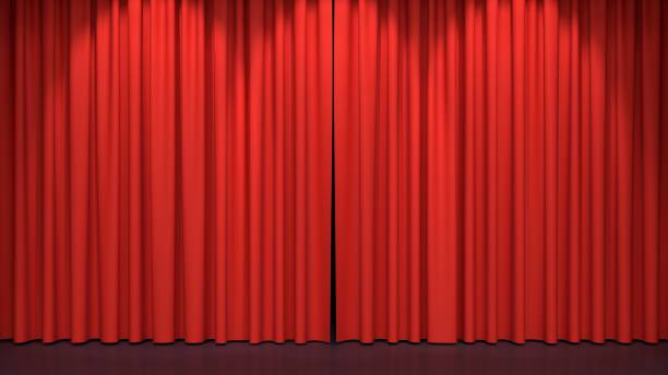 red stage curtains - curtain stage theater stage red imagens e fotografias de stock