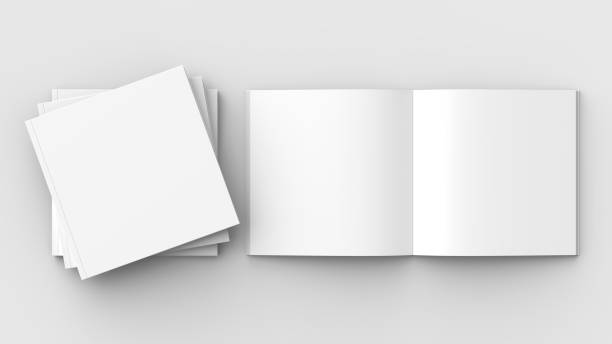istock Square brochure, magazine, book or catalog mock up isolated on soft gray background. 3D illustrating. 911317204