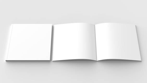 istock Square brochure, magazine, book or catalog mock up isolated on soft gray background. 3D illustrating. 911317588