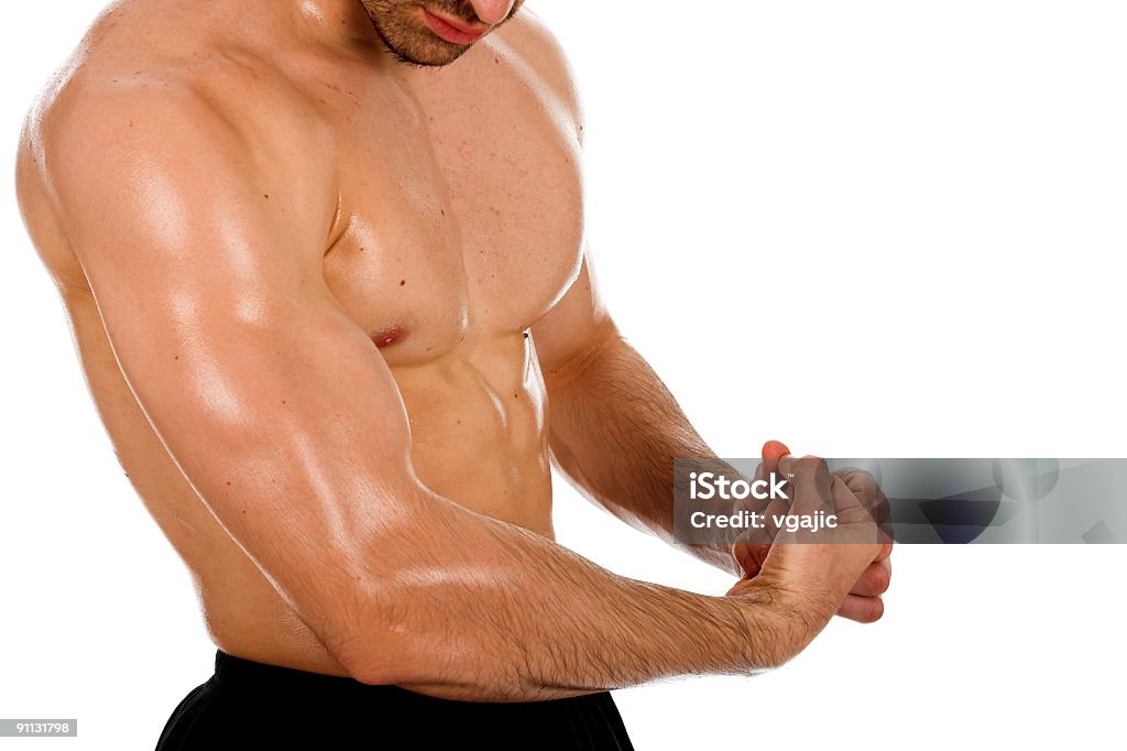 Mężczyzna stron mięśni ciała - Zbiór zdjęć royalty-free (Błyszczący)