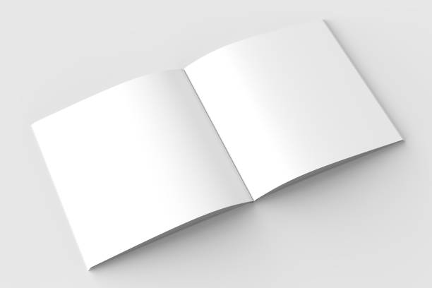 istock Square brochure, magazine, book or catalog mock up isolated on soft gray background. 3D illustrating. 911318016