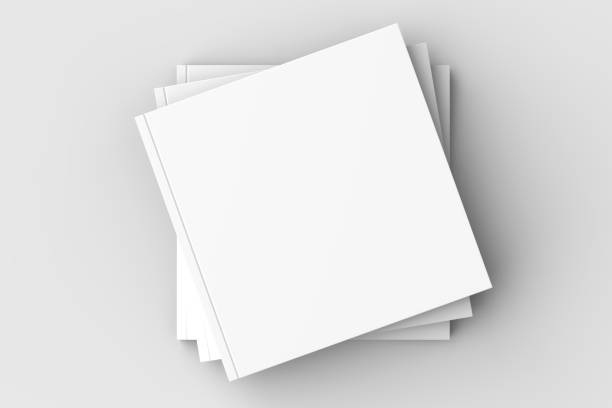 istock Square brochure, magazine, book or catalog mock up isolated on soft gray background. 3D illustrating. 911318446