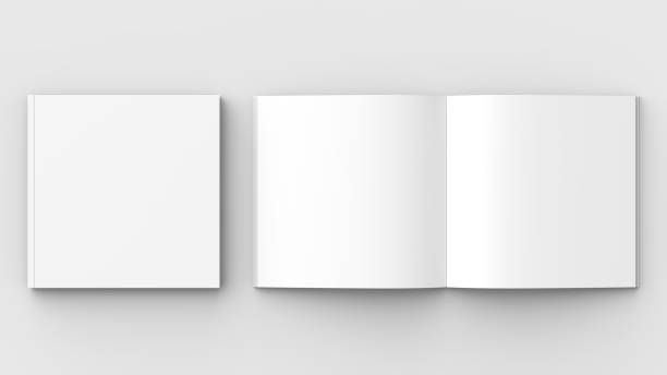 istock Square brochure, magazine, book or catalog mock up isolated on soft gray background. 3D illustrating. 911318504