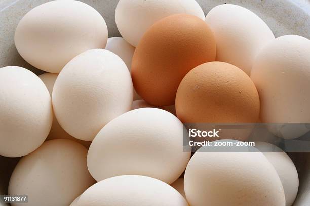 Ovos - Fotografias de stock e mais imagens de Amontoar - Amontoar, Branco, Castanho
