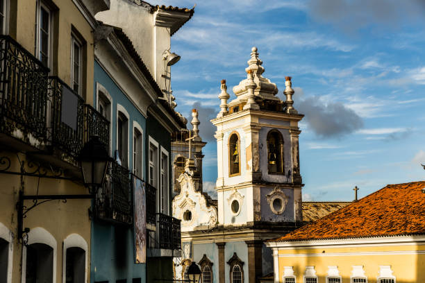 View of Pelourinho Salvador, Bahia in Brazil The best of Brazil sao francisco church bahia state stock pictures, royalty-free photos & images