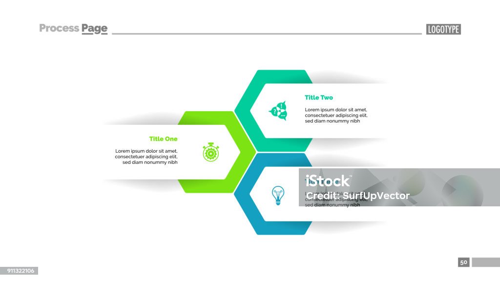 Three Options Plan Slide Template Three options process chart slide template. Business data. Step, plan. Creative concept for infographic, presentation, report. Can be used for topics like insurance, strategy, production. Three Objects stock vector