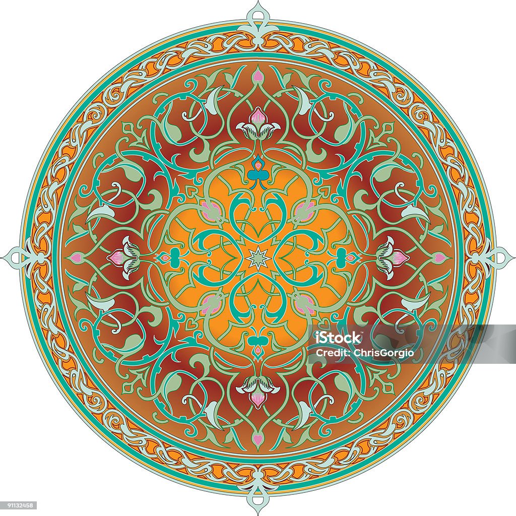 Árabe padrão floral motif - Royalty-free Antiguidade Ilustração de stock