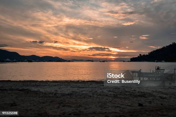 Tropical Sunrise With Wooden Jetty Stock Photo - Download Image Now - Backgrounds, Beach, Beauty