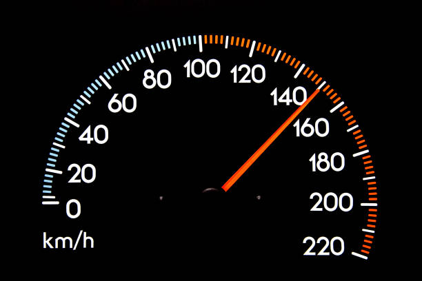 tachimetro 150 kmh - speedometer odometer number 50 car foto e immagini stock