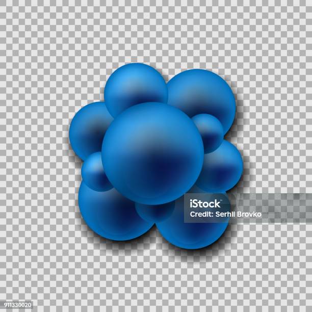 Group Of Atoms Forming Molecule Staphylococcus Bacteria Close Up Isolated On Transparent Background Vector Illustration Stock Illustration - Download Image Now