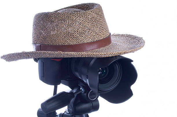 Camera and Hat 2 stock photo