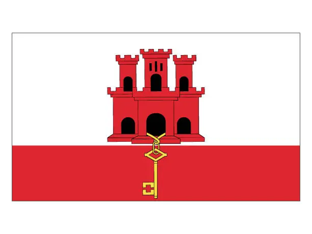 Vector illustration of Flag of Gibraltar