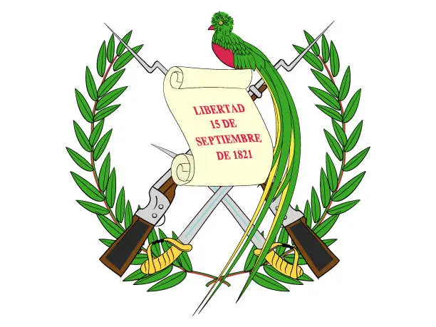 Vector illustration of Guatemalan Coat of Arms