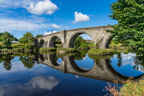 Stirling Bridge, Scotland, scene of the historic Battle of Stirling Bridge where Scots led by William Wallace defeated the English in 1297