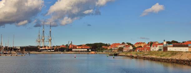 Harbour of Ebeltoft, Denmark. stock photo