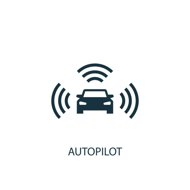 autopilot-symbol. einfaches element abbildung - autopilot stock-grafiken, -clipart, -cartoons und -symbole