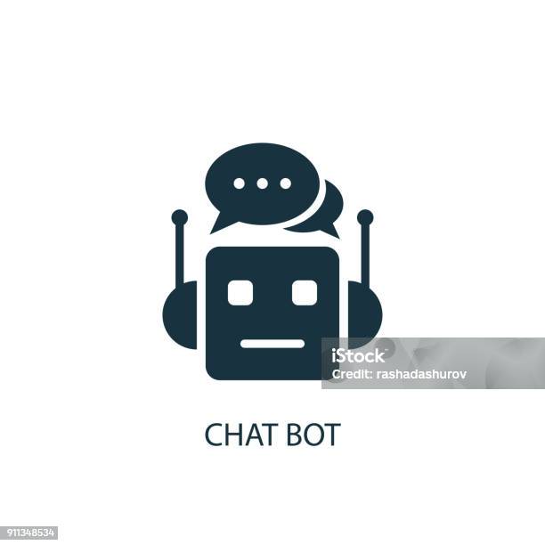 Chat Bot Icon Simple Element Illustration Stock Illustration - Download Image Now - Robot, Icon Symbol, Chatbot