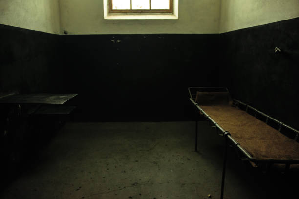istock Dark vintage jail room 911355862