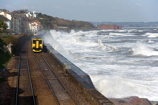 istock Local and high speed trains during stormy conditions 91136430
