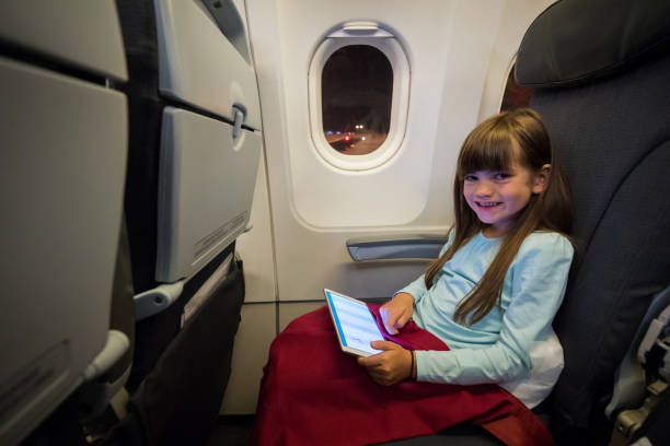 istock Kid traveling by airplane 911366304