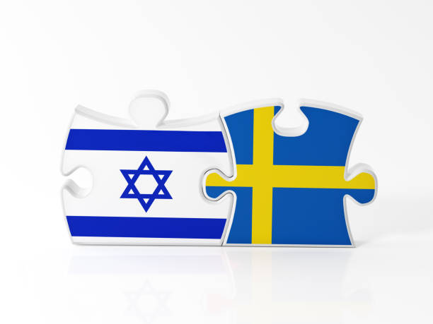 istock Jigsaw Puzzle Pieces Textured With Israeli And Swedish Flags 911373158