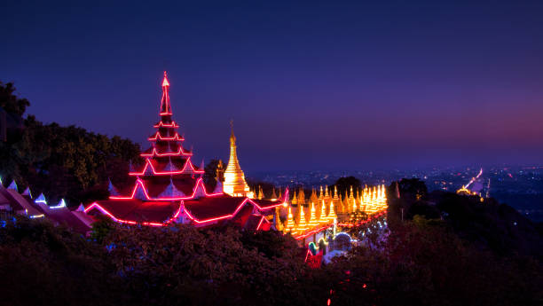 istock Mandalay Hill in Myanmar,night light 911378582