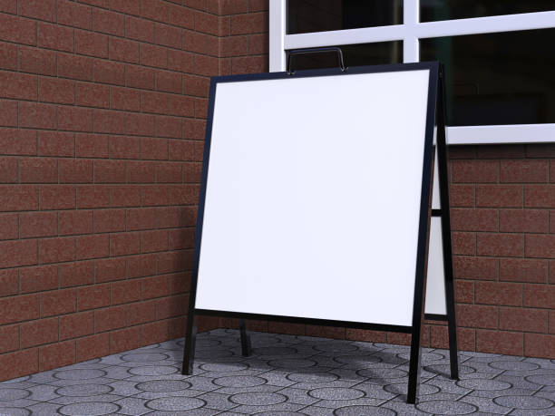 istock Blank white square A frame metallic outdoor advertising stand mockup set, isolated, 3d rendering. Clear street signage board mock up. A-board with metal frame template. 911380898
