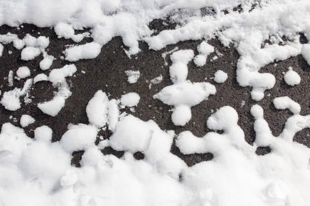 istock snow on the pavement as a background 911388672
