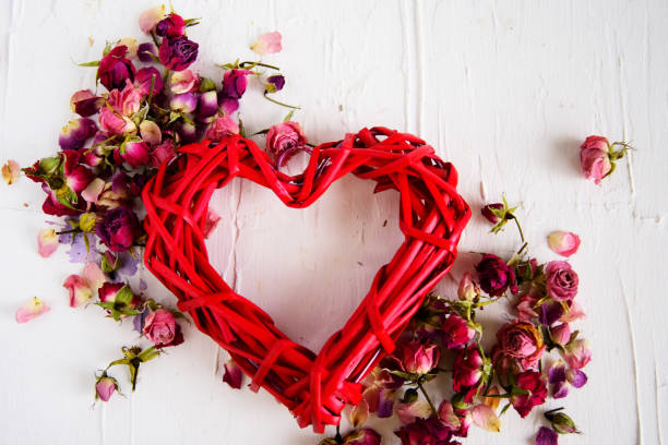 istock Background, texture on St. Valentine's day red hearts on white background 911389294